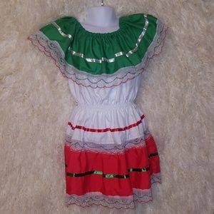 Mexican Tricolor Fiesta Dress